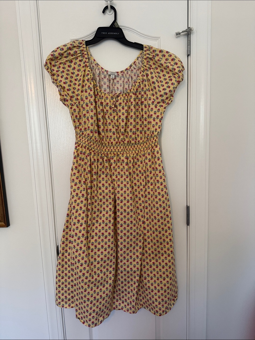 Care Yellow Floral Smocked Waist Women’s Dress